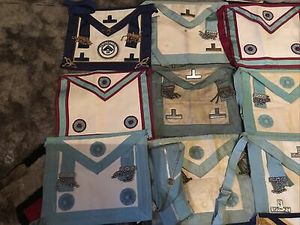 Wholesale OES Masonic Regalia Hand Embroidery Master Mason <b>Apron</b> Silver Bullion Wire Masonic White <b>Apron</b> - Product Image 6