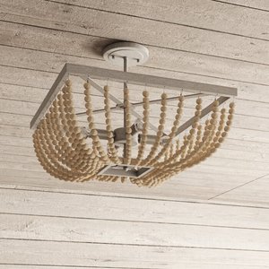 Modern Handcrafted Designer Golden Cage 4 <b>Bulb</b> Semi-flush Mount Ceiling <b>Light</b> Manufacturer Indian Factory - Product Image 2