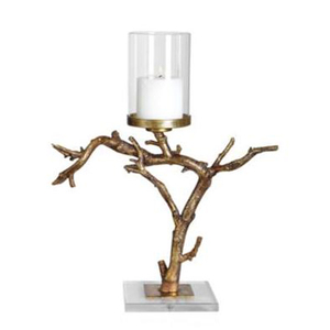 เชิงเทียนหินโมราหินอ่อนออกแบบมาใหม่ล่าสุดสำหรับวางตรงกลางรูปทรงเรขาคณิตพร้อมเชิงเทียนโลหะสีทอง - Product Image 6