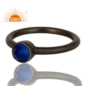 Anillo de piedras preciosas de aventurina azul para mujer, de plata de ley 925 chapada en rodio, proveedor de anillo de plata de diseño, joyería de plata al por mayor - Product Image 2