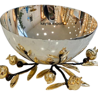 Bol décoratif en métal de luxe moderne avec logo personnalisé, certifié CE/EU, emballage d'exportation standard pour les fêtes de Noël