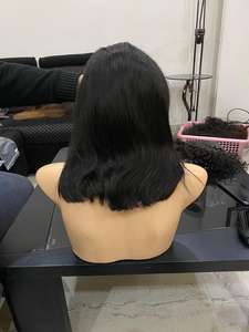 Peluca con malla frontal de cabello humano indio, peluca recta de encaje de cabello virgen Remy para mujeres negras, peluca de encaje prearrancado, cabello de bebé 150%-180% - Product Image 6