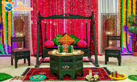 Ensemble de balançoires indiennes Sankheda pour mariage, en bois de teck, style moderne, durable, taille personnalisable, décoration pour événements de mariage et Mehndi DST