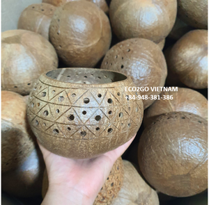 CUSTOM DESIGN COCONUT <b>SHELL</b> CANDLE HOLDER | TEA <b>LIGHT</b> HOLDER IN GIFT BOX MADE IN VIETNAM - Product Image 6