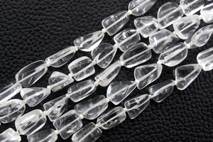 Cuentas de cuarzo con forma de pepitas lisas, piedras preciosas de cristal Natural de alta calidad, 14 ", fabricación de joyas al por mayor - Product Image 4