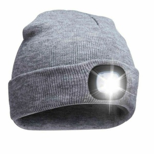 <span class=keywords><strong>LED</strong></span> Beanie Hat Head <span class=keywords><strong>Torch</strong></span> Ánh Sáng/Oem Mùa Đông Người Đàn Ông Đan Acrylic Dệt Nhãn Còng Beanie Hat Cap - Product Image 5