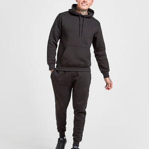 Factory Cheap Black Men Jogging Suits Set Private Label Winter Warm Training Slim Fit Tech Flee - Product Image 1