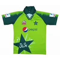 OEM beste Qualität pakistani sche Cricket-Shirts 100% Polyester-Material mit OEM-Nummer Name und Größe Chap ganzen Verkaufs preis Pakistan