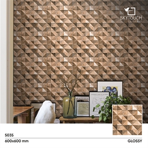 Nuevos productos en el mercado de la India Diseños de pisos de madera marrón natural de alta calidad Azulejos de madera de porcelana 600x600mm - Product Image 2