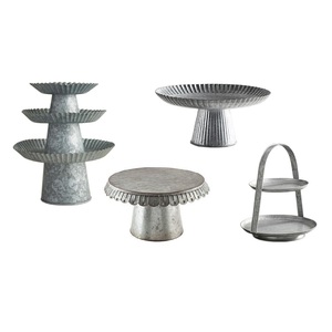 Cake Stand Wedding Table Decorative Serving Used Cake Stand Galvanized 2 Tier Dessert Serving Tool - Product Image 1