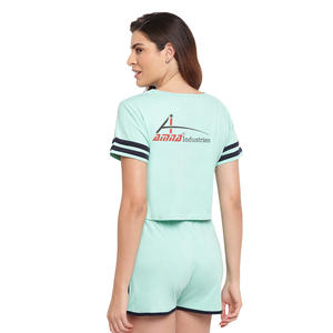 Conjunto de verano para mujer, camiseta informal con pantalón corto, talla grande, para dormir - Product Image 2