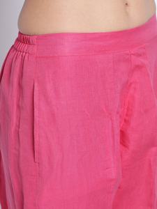 Pantalon de yoga en lin de couleur personnalisable pour femmes, vêtements d'été décontractés avec style avant plat - Product Image 3