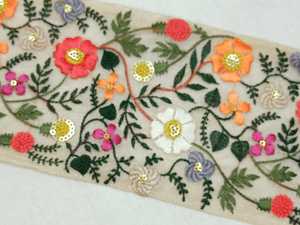Broderie avec imprimé floral sneakers, 2 pouces, sur mesure, larges couleurs pastel, avec pointes, pour la conception de vêtements - Product Image 3