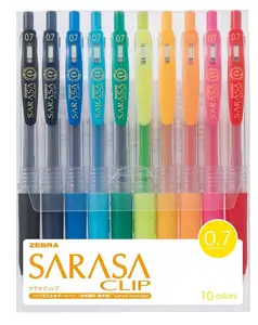 זברה Sarasa קליפ 0.7 ג 'ל דיו עט כדורי 10 צבע סט JJB15-10CA תוצרת יפן