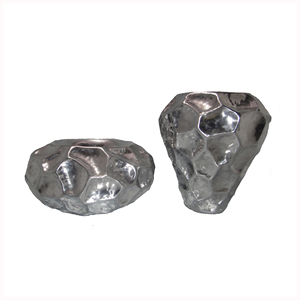 Ensemble de vases à fleurs en aluminium moulé pour la décoration de salon, vases de sol en métal standard pour les mariages, vase en métal élégant pour les mariages - Product Image 1