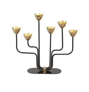 Bougeoir de qualité supérieure Design classique Bougeoir en fer de couleur noire pour hôtel et restaurant à la maison - Product Image 5