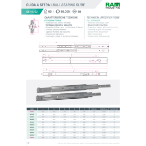 เหล็กลิ้นชักดาบปลายปืนสไลด์หนัก60กก. ต่อได้เต็มที่สำหรับตู้ลิ้นชักเก็บของและโรงรถ - Product Image 3