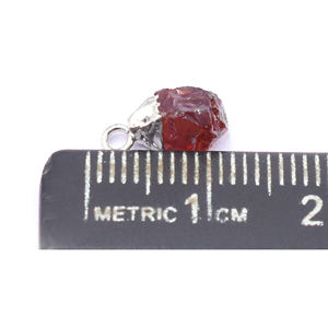 จี้เงินชุบรูปทรงหยาบประดับพลอยโกเมนพร้อมห่วงสำหรับทำเครื่องประดับ - Product Image 2