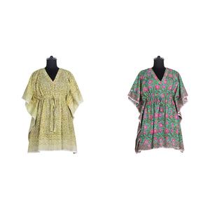 Haute qualité en gros robe musulmane pour les femmes court caftan 2025 robe robe Top qualité main bloc imprimé Floral Design caftan - Product Image 1