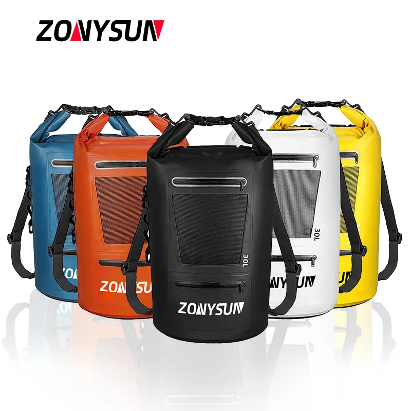 10L 20L 30L 40L Outdoor Sport Pvc Floating Roll top Waterproof Dry Bag Foldable Waterproof Backpack for Travel Swimming Camping