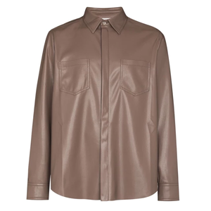 Camisetas de cuero con bolsillos delanteros brillantes, a la moda, para mujer, venta al por mayor - Product Image 3