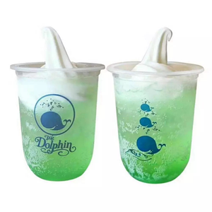 Gobelets jetables en plastique PP en forme de U avec couvercles, logo personnalisé imprimé pour l'emballage de café, de thé et de boissons froides - Product Image 2