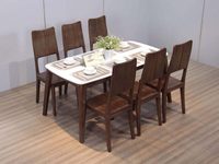 Ensemble de tables à manger et chaises, pour 6 places, table de café, en bois massif, métal, à personnaliser, nouveau, moderne