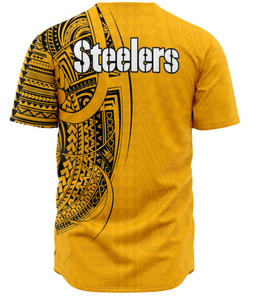 Maillot de Baseball personnalisé en jaune, tenue de rue, élégante et décontractée, nouveau design polynésienne, collection 2019 - Product Image 2