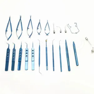 مجموعة منظار العين, 21 قطعة من أدوات العمليات الجراحية من سبائك التيتانيوم للعين ، أدوات الجراحة الدقيقة للعين والعيون