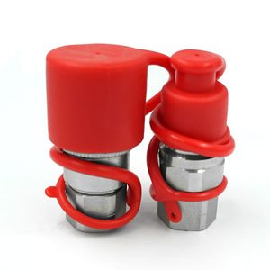 Raccordi a Sgancio Rapido da 3/8 Pollici con Valvola Piatta e Connettore, Estremamente a Basso Sgocciolamento, Adatti per Linee Idrauliche - Product Image 3