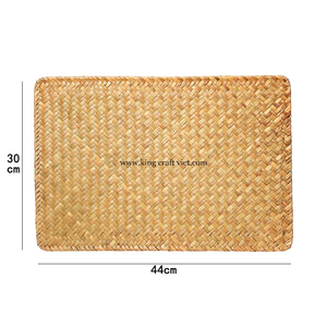 Rustic <b>Woven</b> Rectangle Seagrass Placemats for Dining Table, Natural Placemat Handmade <b>Coaster</b> Charger Plate Handcraft Table Mat - Product Image 2