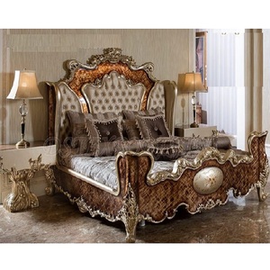 Ensemble de meubles de chambre à coucher super luxueux en métal antique, ensemble de chambre à coucher en bois de bronze sculpté de luxe, vente de meubles de chambre à coucher de luxe - Product Image 1