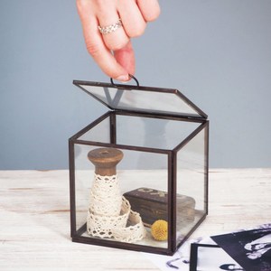 Cubo de almacenamiento de vidrio, caja de joyería de vidrio - Product Image 1