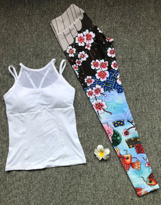 Conjunto de top y mallas personalizadas para mujer, ropa de yoga informal de último diseño, con estampado y diseño personalizado - Product Image 4