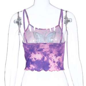 Top corto con diseño de mariposa para mujer, Top corto con diseño OEM personalizado, precio barato - Product Image 4