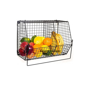 Rectangle Shape <b>Basket</b> With Six Hooks Silver Finished Customized Design <b>Basket</b> <b>Wall</b> Mounted Decorative Best <b>Wall</b> <b>Hanging</b> <b>Basket</b> - Product Image 6