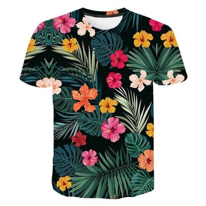 T-shirt pour homme de haute qualité à col rond, 100% coton, imprimé en sérigraphie, motif floral, manches courtes, tricoté, tissu 160g, écologique, personnalisé - Product Image 3