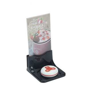 Meeyi खाद्य कोर्ट वायरलेस कॉल प्रणाली वेटर कॉल बटन के साथ तालिका स्टैंड मेनू धारक - Product Image 1