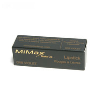 Empaque de Brillo Labial Cosmético Personalizado con Logotipo Dorado en Papel Reciclado con Acabado Mate, Relieve y Recubrimiento UV