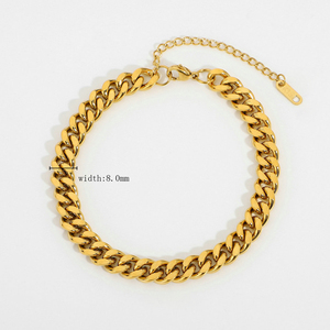 स्टेनलेस स्टील पीवीडी 18k सोना मढ़वाया चंकी मियामी क्यूबा श्रृंखला पायल मोटी पर अंकुश लगाने लिंक समुद्र तट पायल महिलाओं के लिए निविड़ अंधकार गहने - Product Image 6