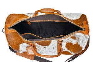 OWE Sac de voyage unisexe de luxe de qualité supérieure Doublure en cuir véritable et coton Exclusif Premium Classy Three Feathers - Product Image 5