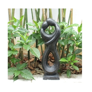 Fuente de Resina para Jardín con Forma Geométrica Negra para Exteriores, Adornos de Jardín para Decoración del Hogar, Acabado de Terrazo - Product Image 1