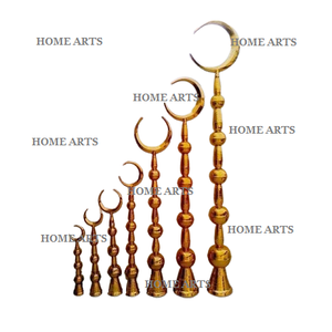 Minaret de mosquée poli nickel en laiton ensemble de 5 mosquées en laiton massif de taille moyenne Minaar pour cadeau islamique - Product Image 5