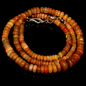 Vente en gros de collier éthiopien d'opale Welo Pierre précieuse en vrac multi-feu en forme de rondelle romantique par carat Style perlé à la mode - Product Image 1