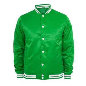 Chaqueta de béisbol Bomber personalizada para hombre, color negro, de cuero, para invierno, venta al por mayor - Product Image 3