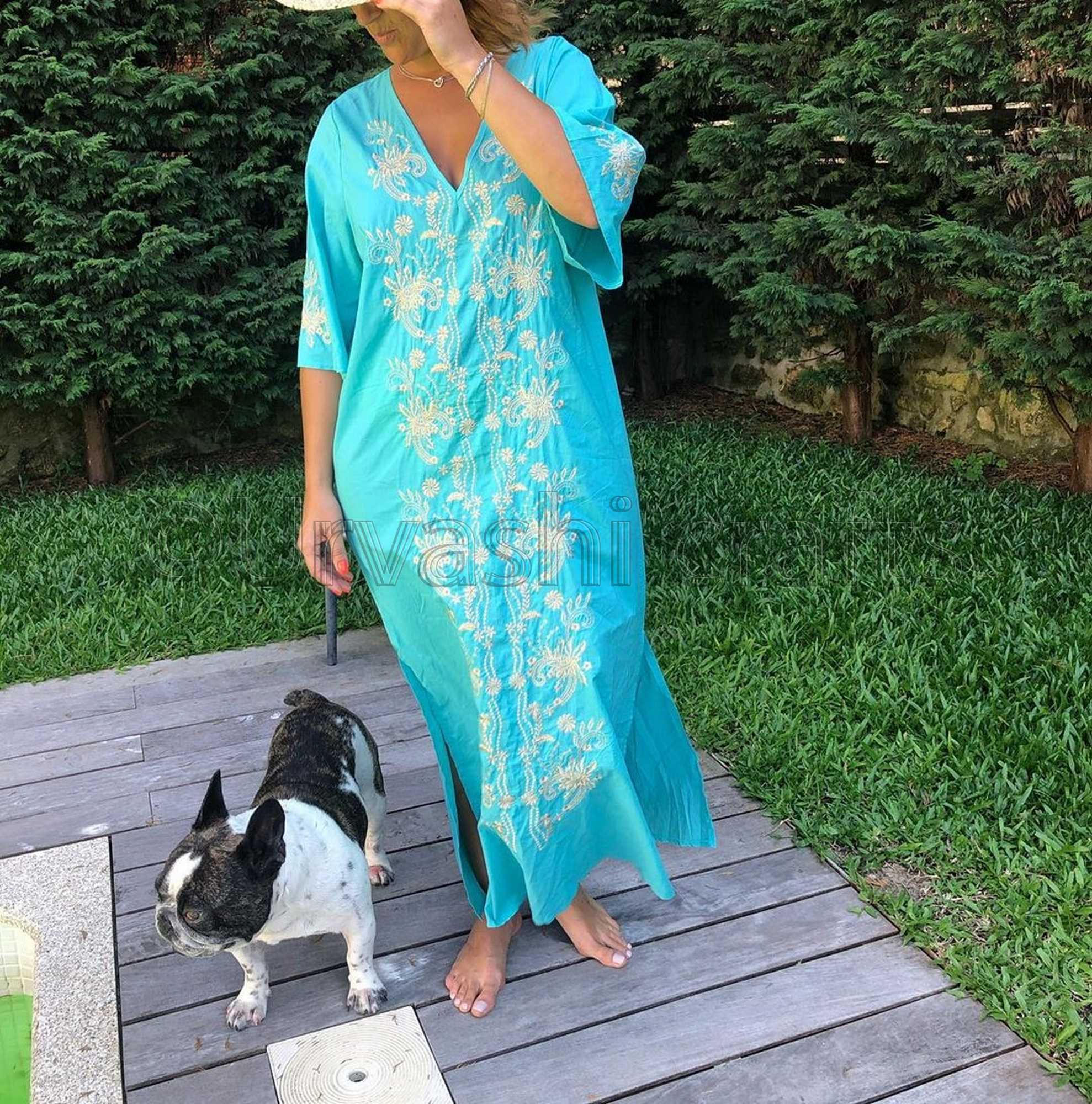 Vestidos de Bordado a Mano Indio Ropa Elegante para Mujeres