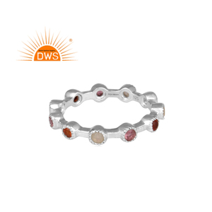 Natural Pink Tourmaline, Ethiopian <b>Opal</b> & Carnelian Gemstone <b>Ring</b> Sterling <b>Silver</b> Stackable <b>Ring</b> Gemstone Jewelry Manufacturer - Product Image 1