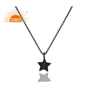 จี้พลอยไวท์โทแพซทรงดาว เทรนดี้ ชุบโรเดียม เงินแท้ 925 สร้อยคอผู้หญิง - Product Image 2