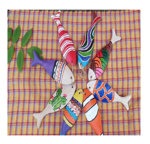 สไตล์วินเทจสำหรับ Decor บ้าน/ร้านกาแฟ/โฮมสเตย์/ร้านอาหารโดยเวียดนามไม้ที่มีสีสันปลา - Product Image 5