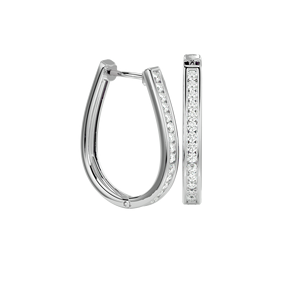 Pendientes de aro de oro de 14 quilates con diamantes naturales |   Aros Redondos de Diamantes Blancos para Mujer en Oro Amarillo, Blanco y Rosa |   Regalo de Joyería Fina de Lujo - Product Image 3